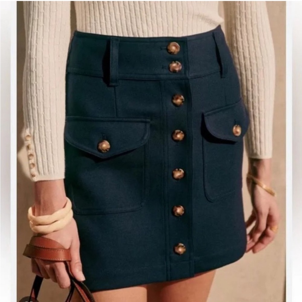 Sezane Bettie Skirt In Blue